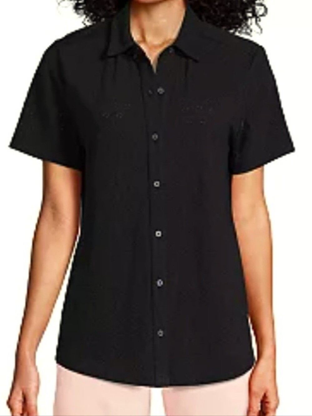 H by Halston Women's Collared Lightweight Button Down Top